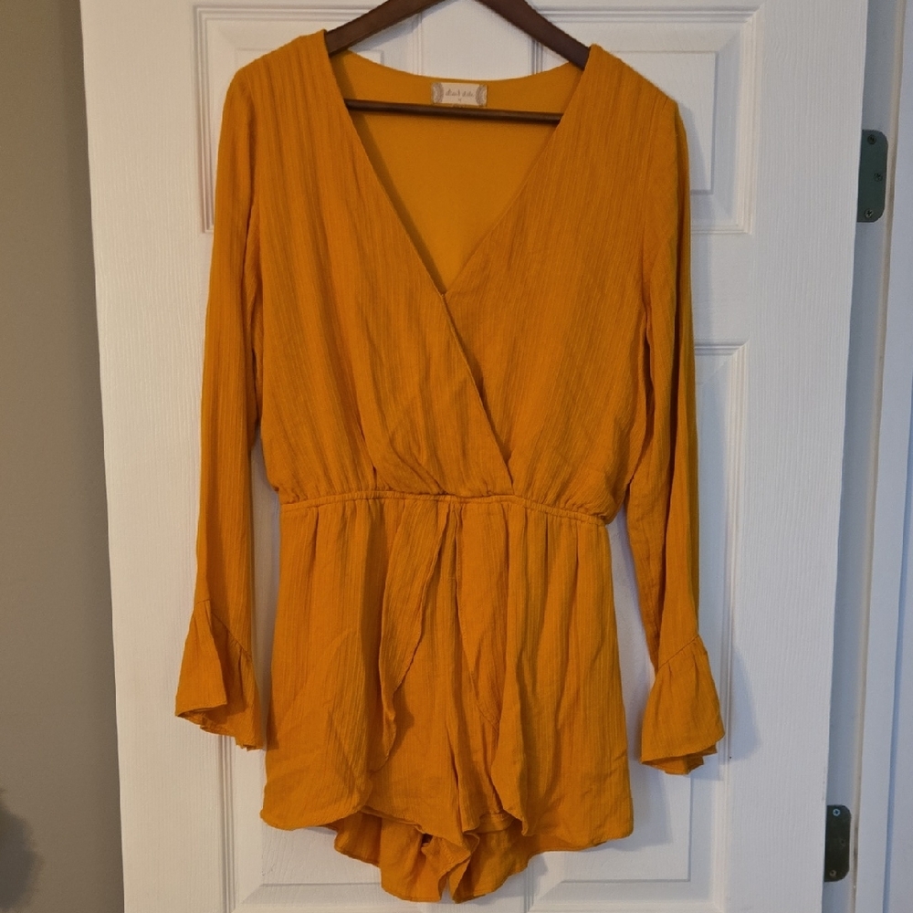 Altar'd State Yellow Long Sleeve Romper